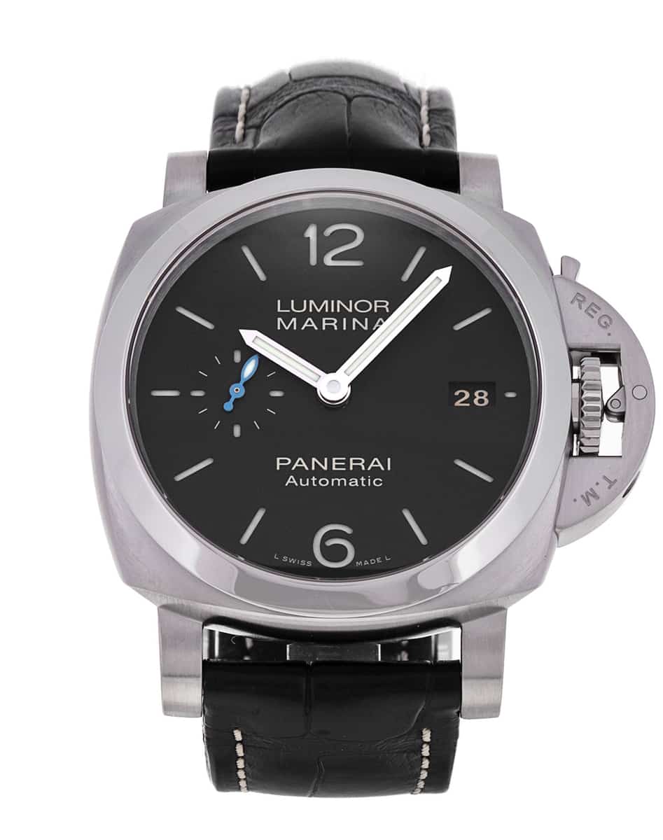 Panerai Luminor Marina PAM01392 Black Dial Leather Strap